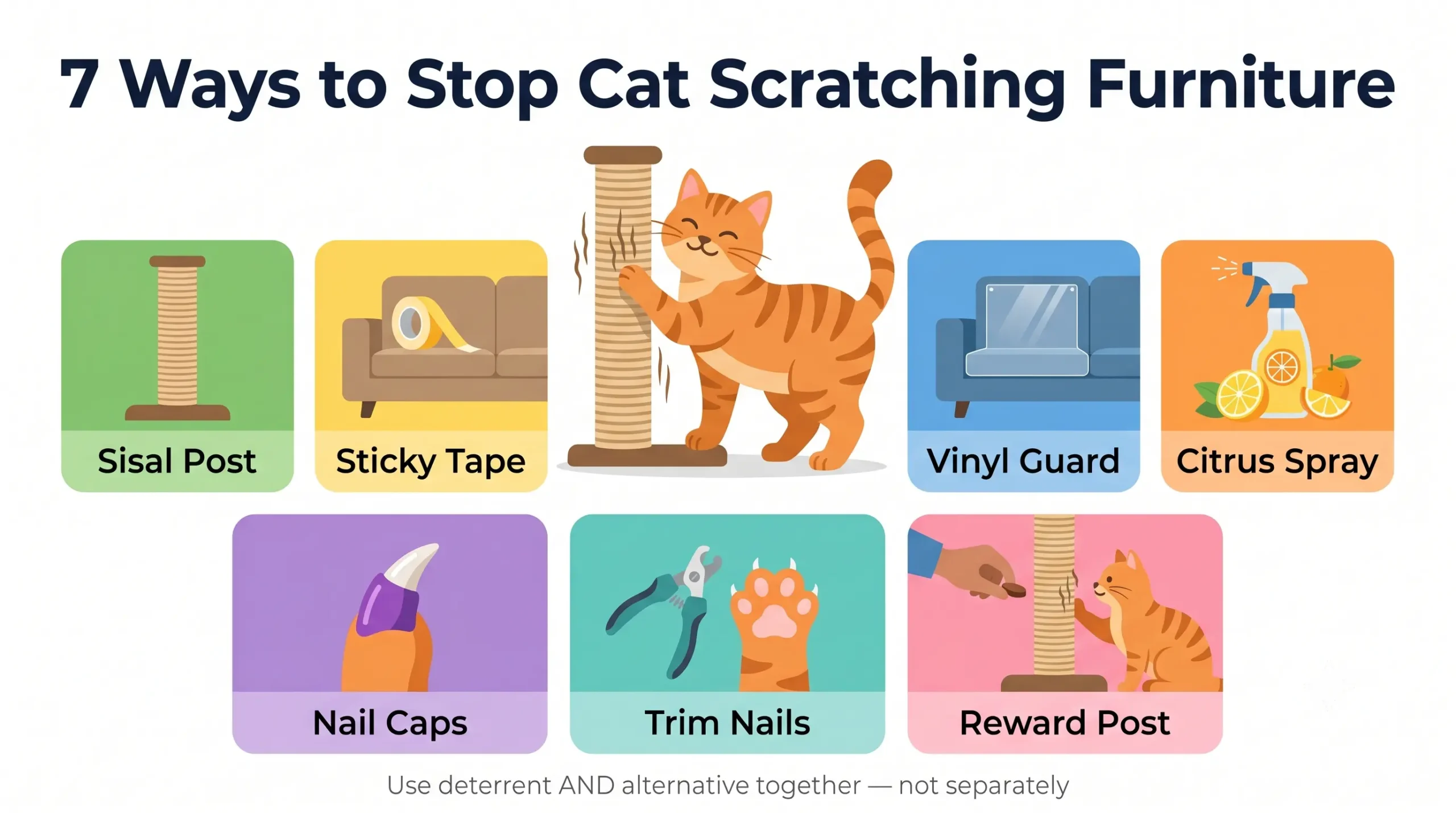 7 ways to stop cat scratching furniture — illustrated guide