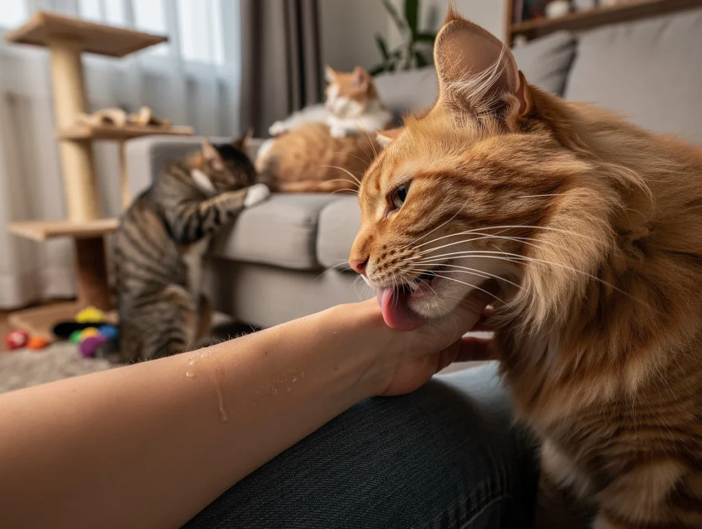 why does my cat lick me