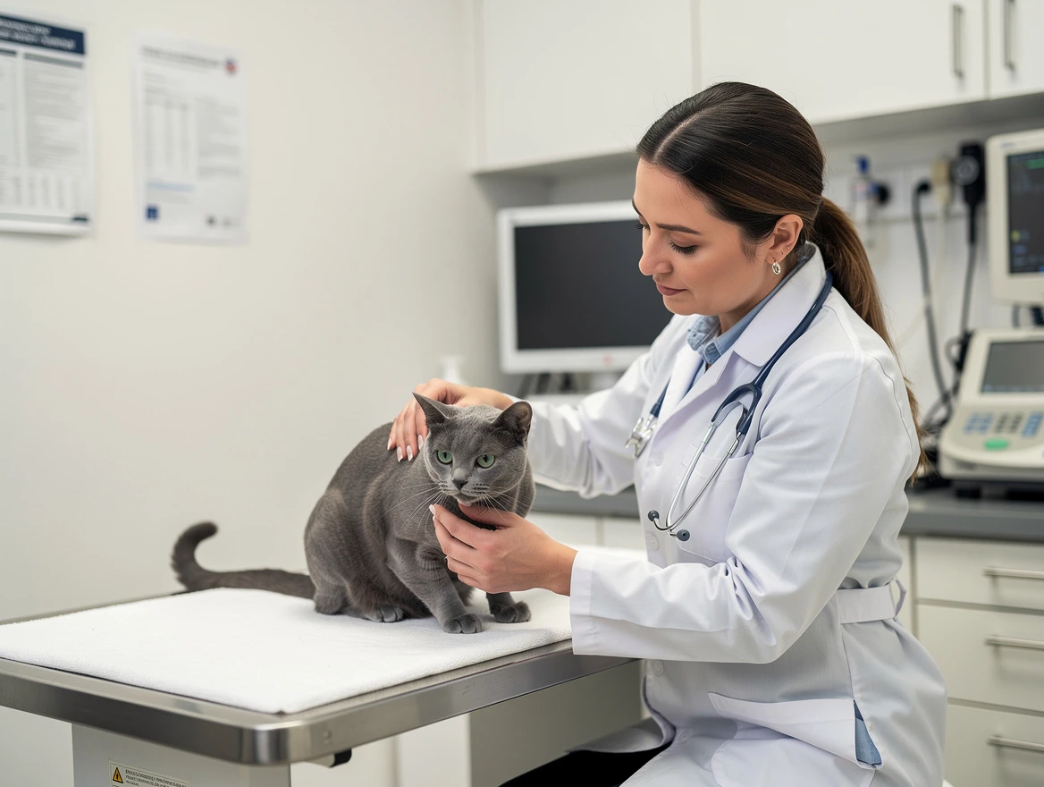 Why does my cat twitch in his sleep - vet examining a cat for neurological issues related to sleep twitching.