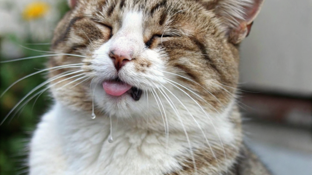 cat drooling slightly