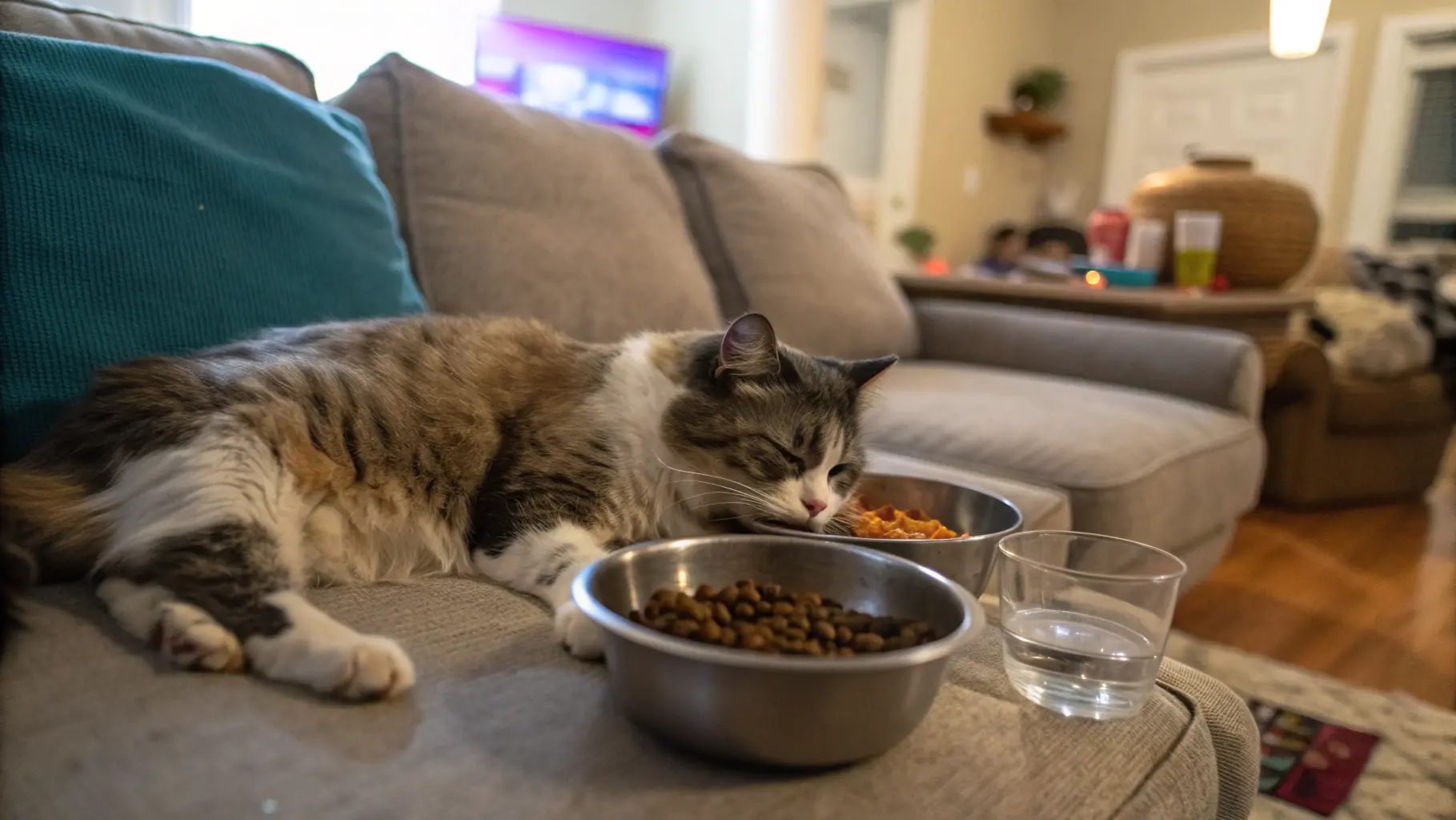 my cat is lethargic but eating and drinking