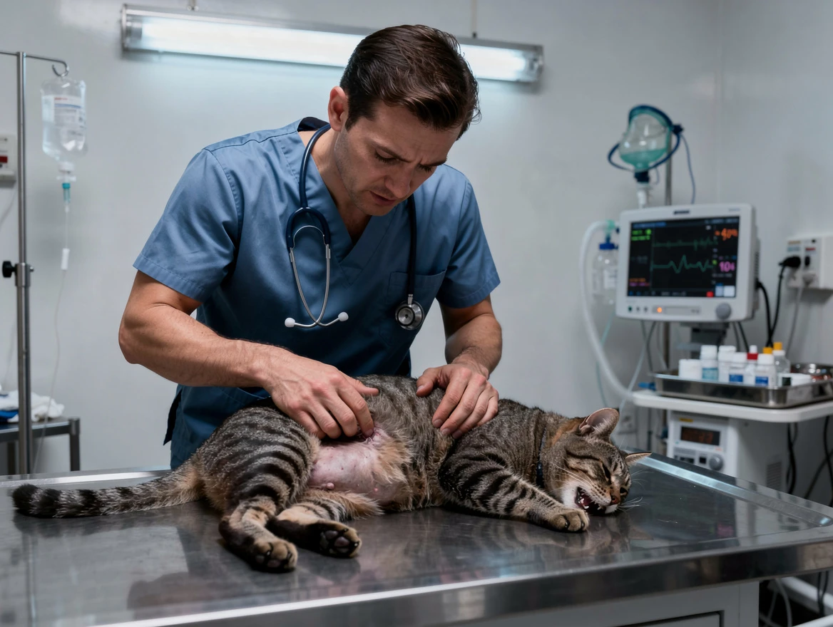 My cat looks bloated but acting normal — 7 causes from gas to fluid accumulation overview