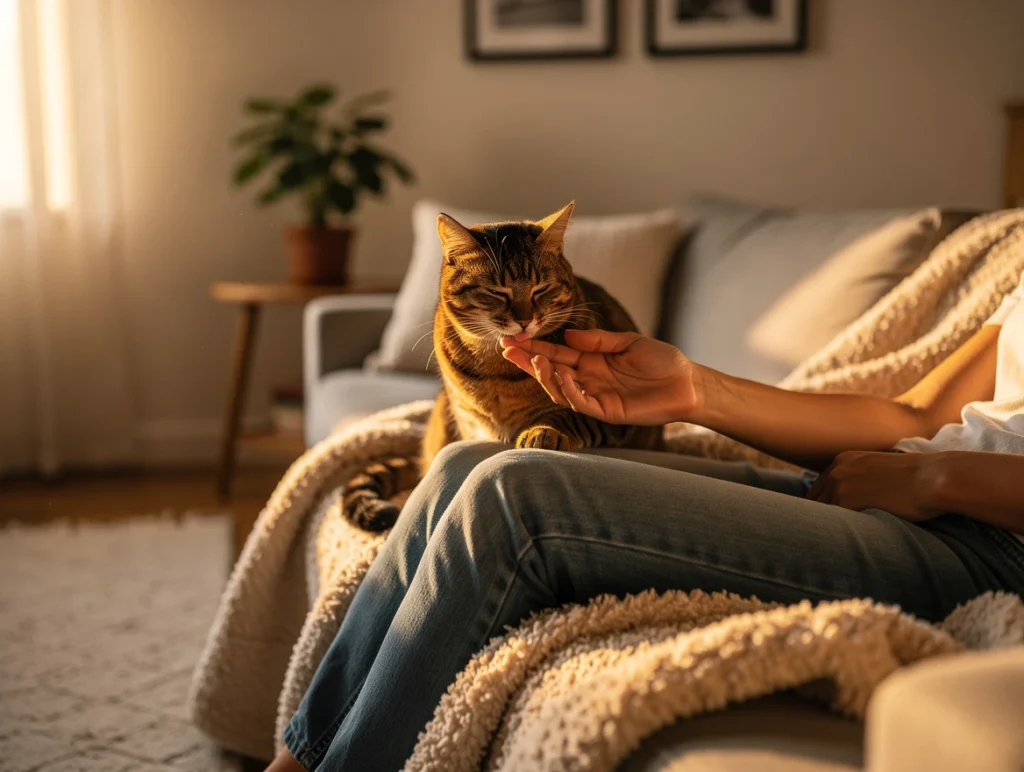 why does my cat lick me