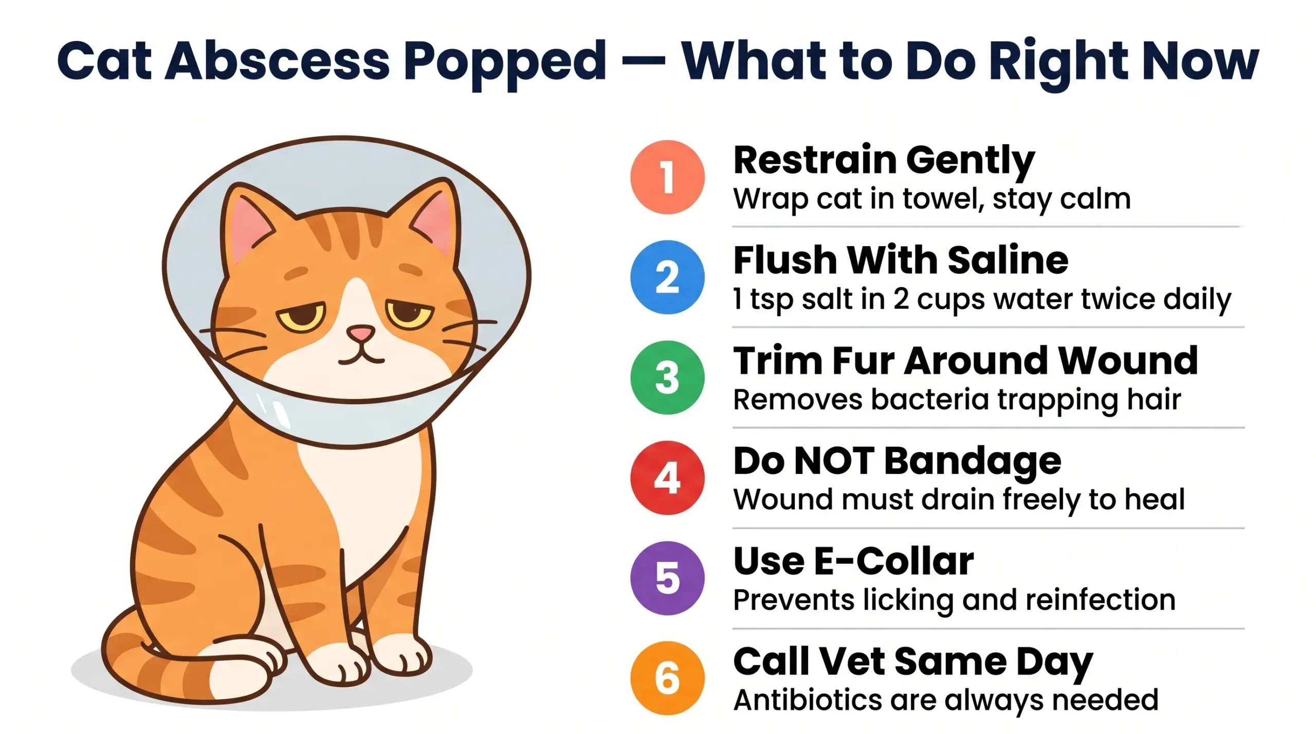 Cat abscess popped — what to do right now step by step illustrated guide
