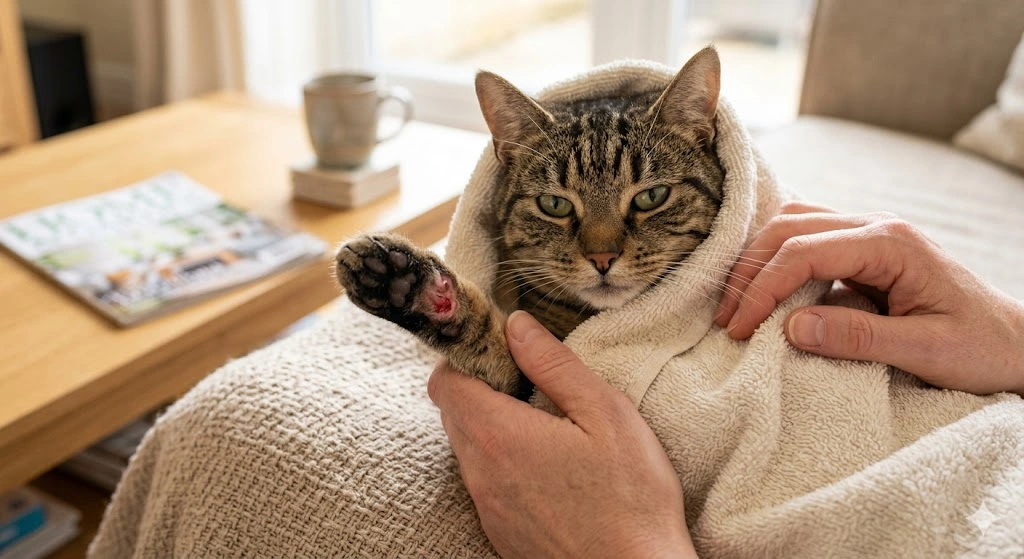 Cat with an open wound — how to heal an open wound on a cat fast at home
