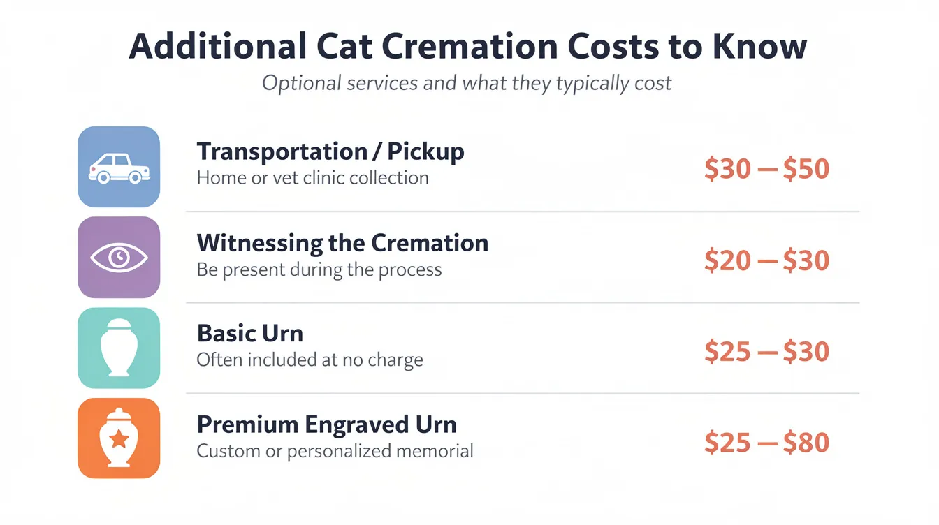Additional cat cremation costs to know — urns transportation and memorial keepsakes