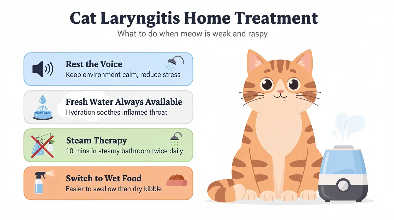 What to do when my cats meow is weak and raspy — home treatment guide