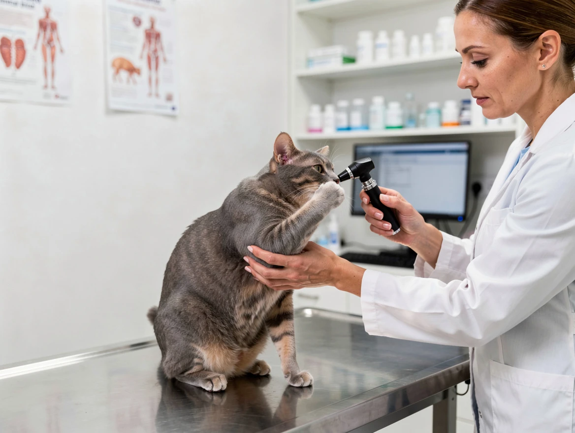 Cat showing ear discomfort — symptoms of hot ears in cats