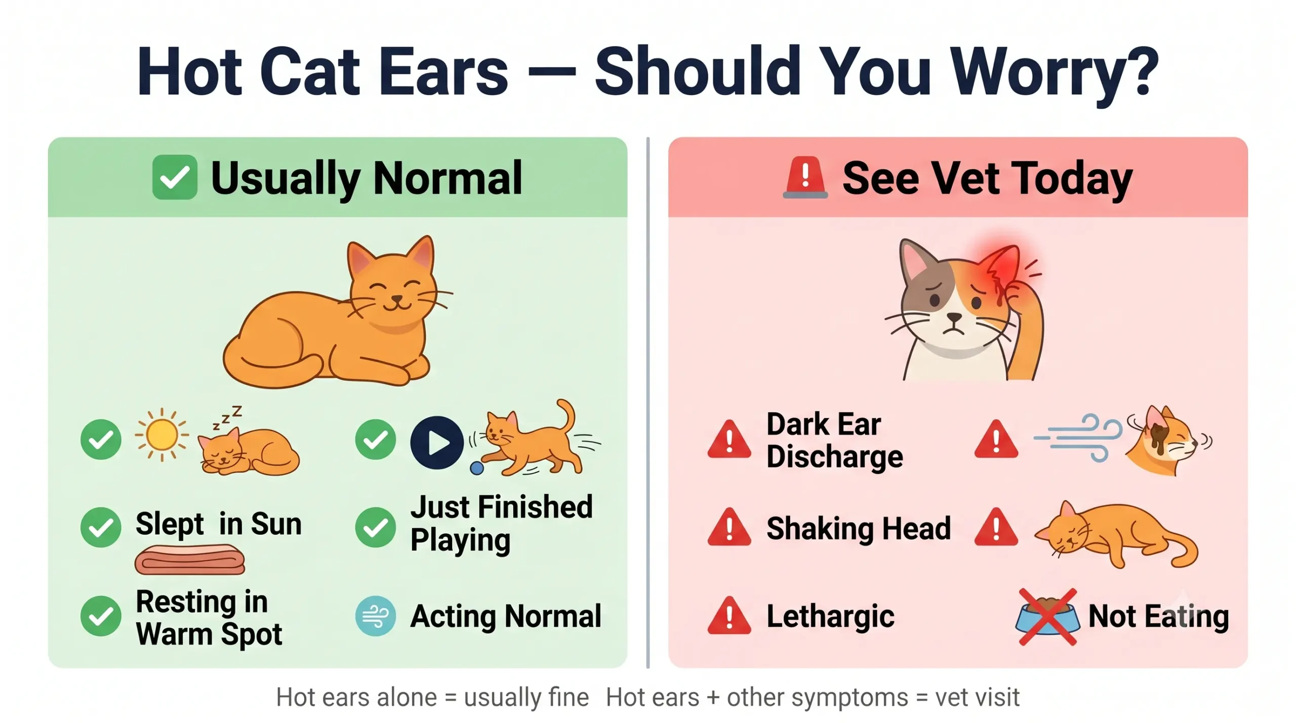 Hot cat ears — should you worry guide to normal vs concerning ear temperature