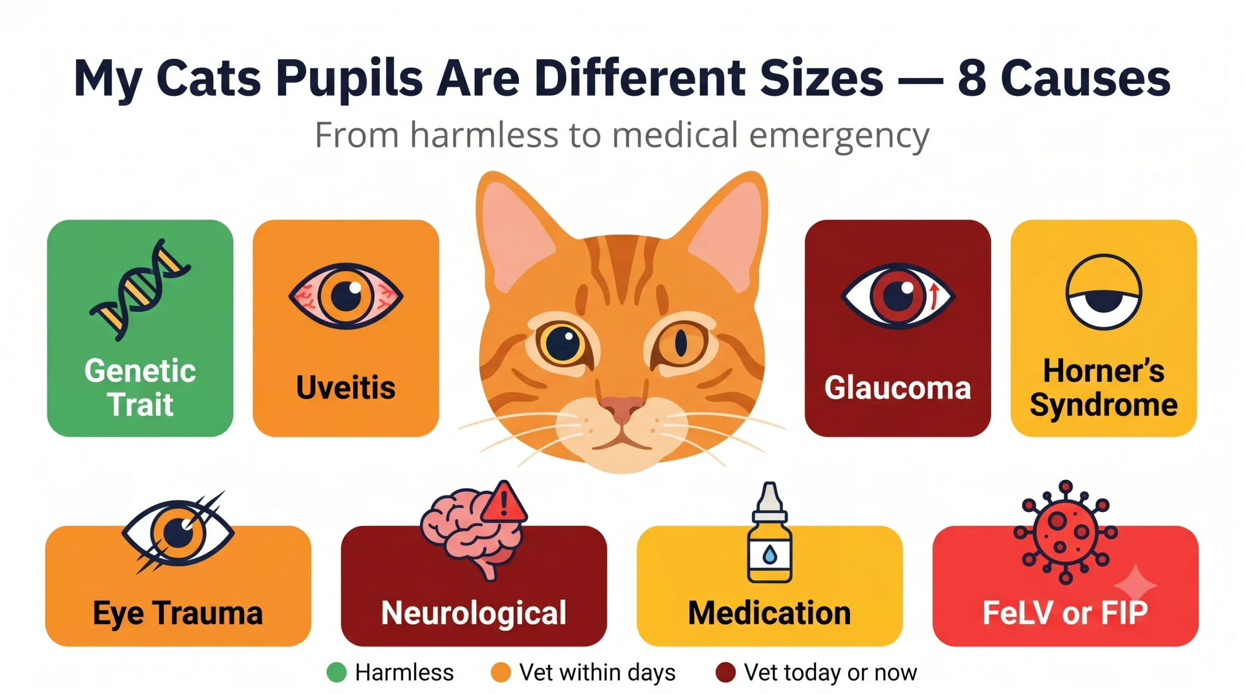 My cats pupils are different sizes — 8 causes infographic