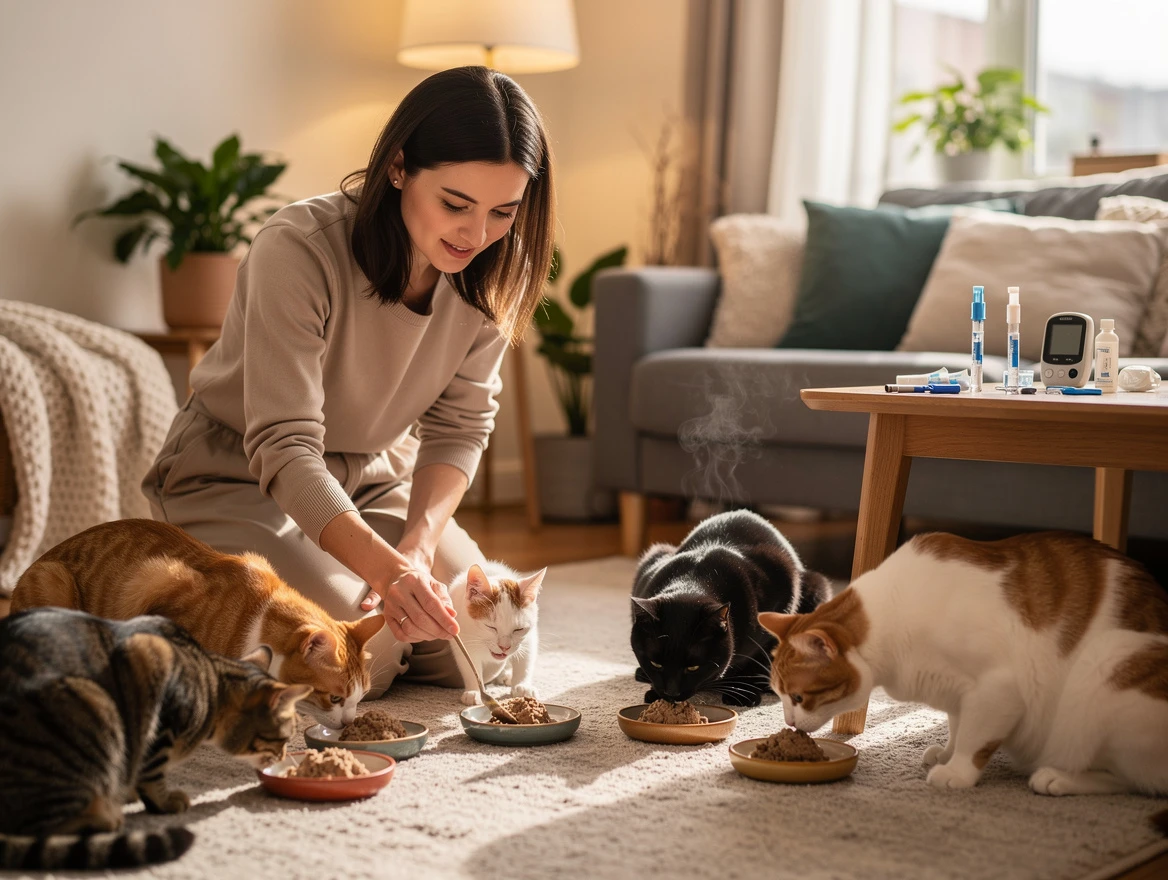 Cat diabetes treatment — wet food and insulin management for diabetic cats