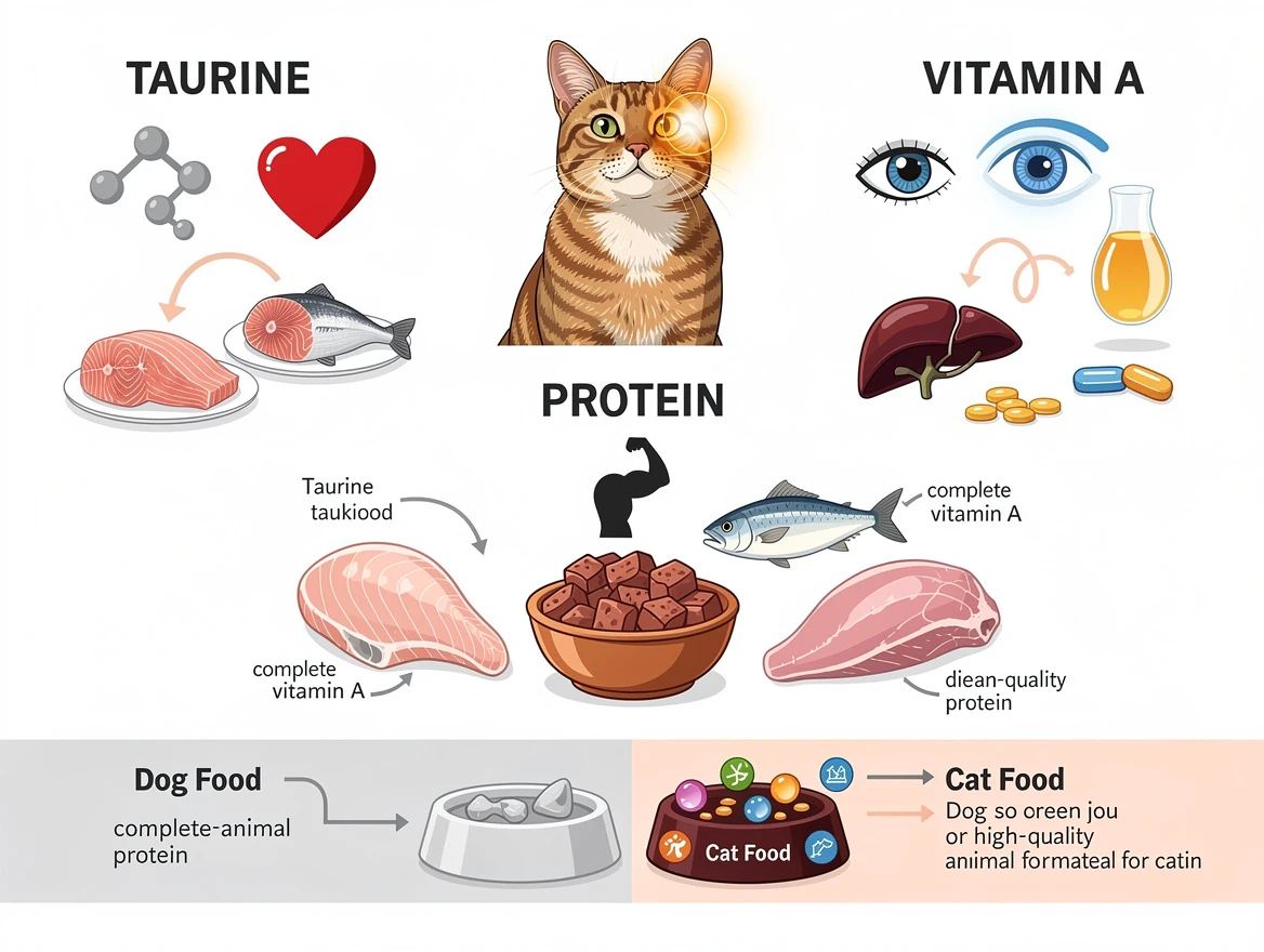 Happy cat eating proper cat food from its own bowl