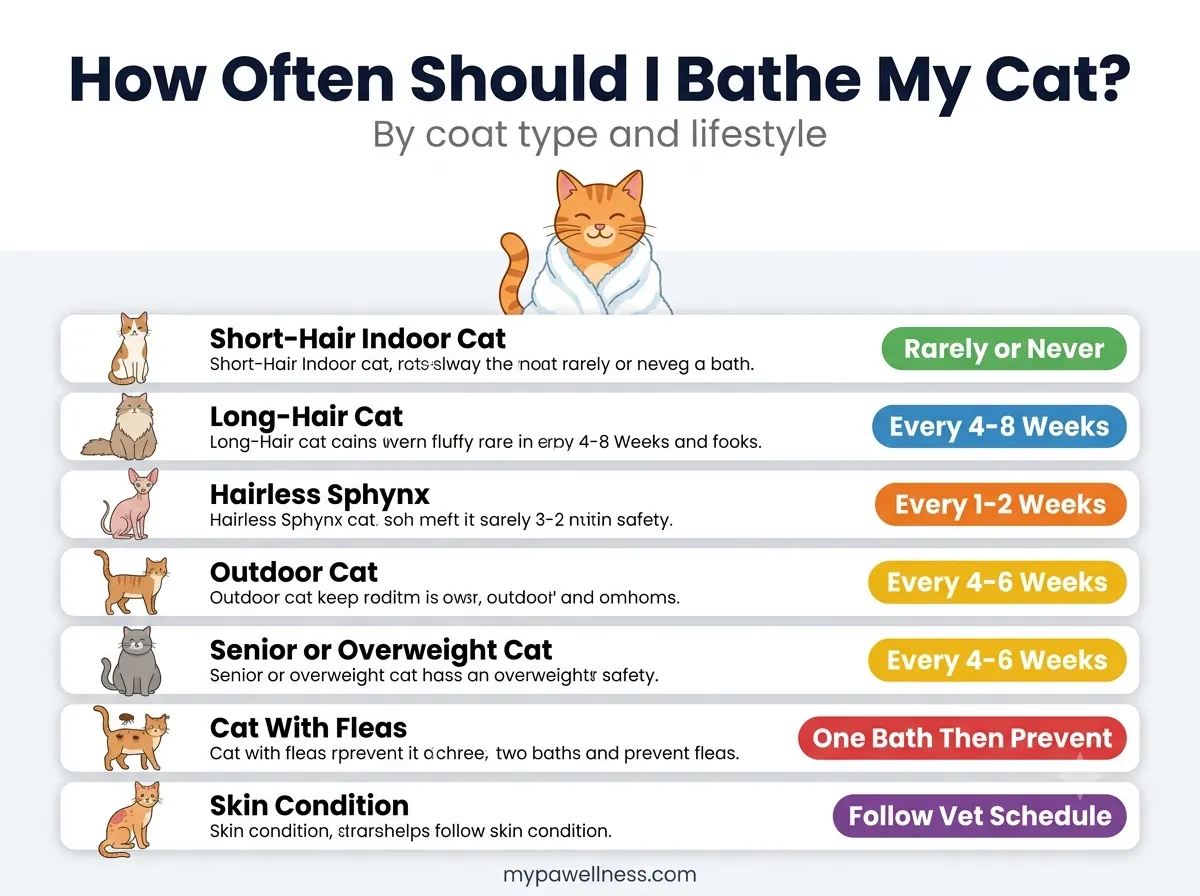 How often should I bathe my cat — complete guide infographic