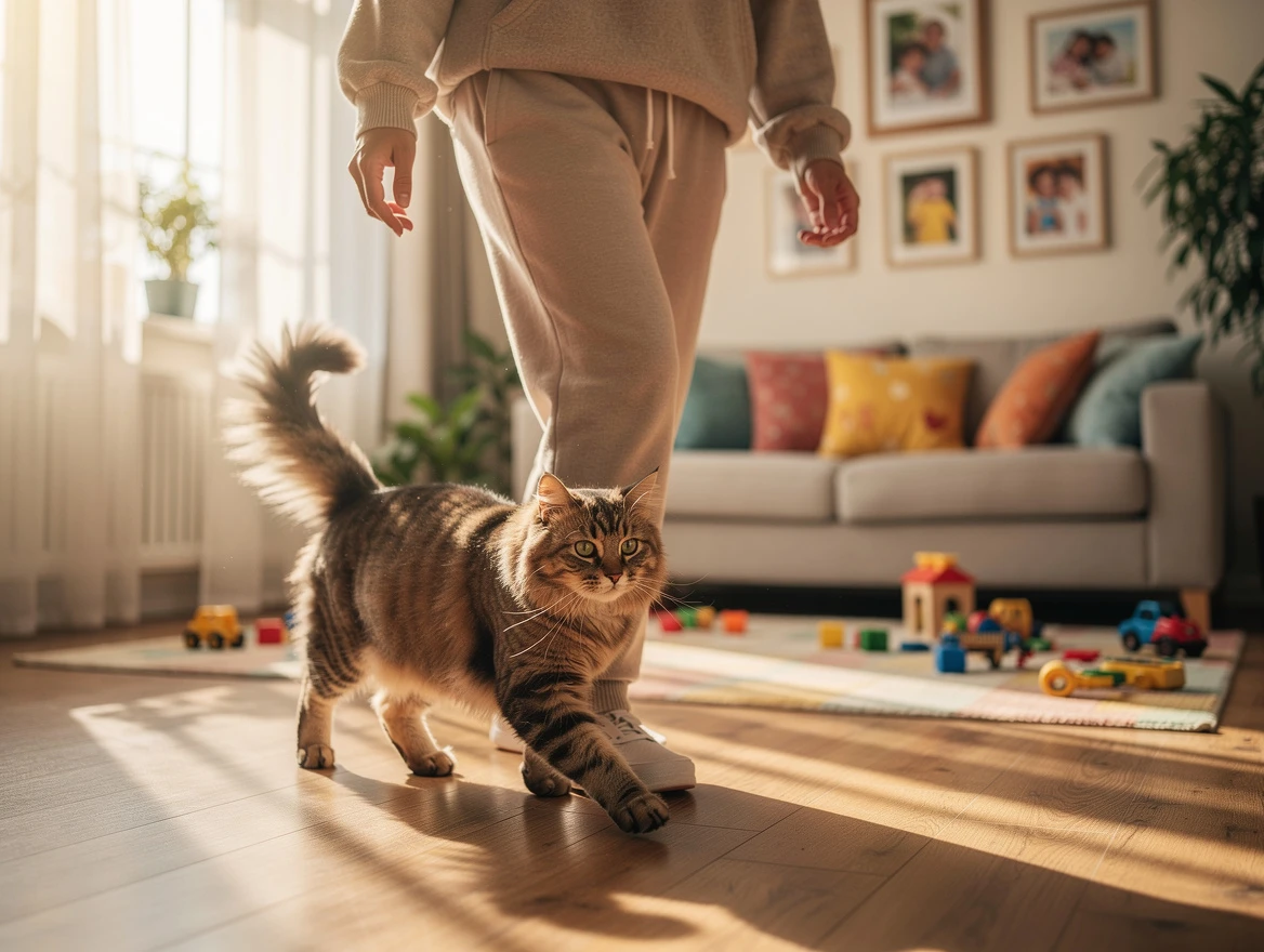 Happy cat showing belly to trusted owner — signs your cat loves you so much