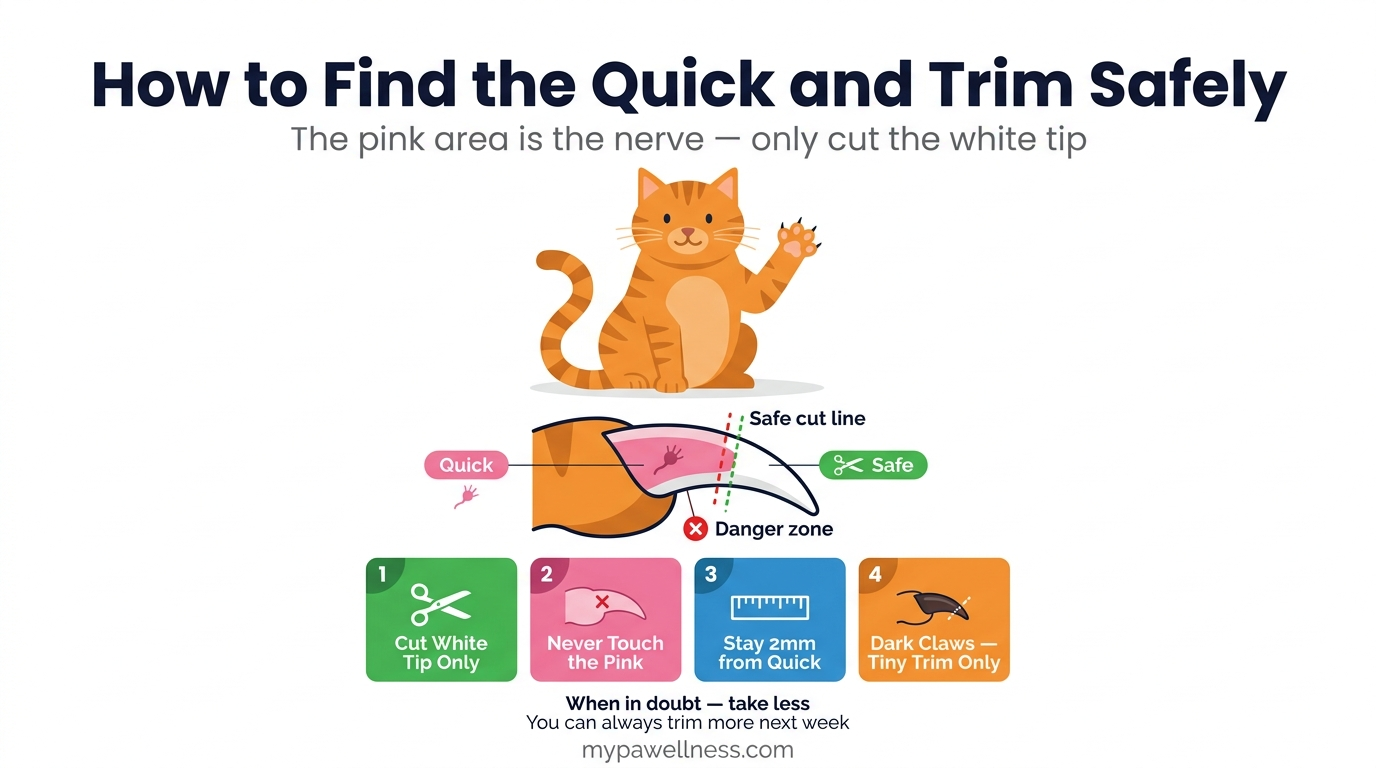Can You Trim Cat's Nails safely — how to find the quick